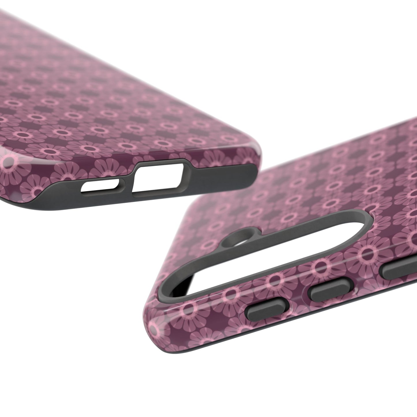 Romantic Dark Pink Floral Tough Phone Case