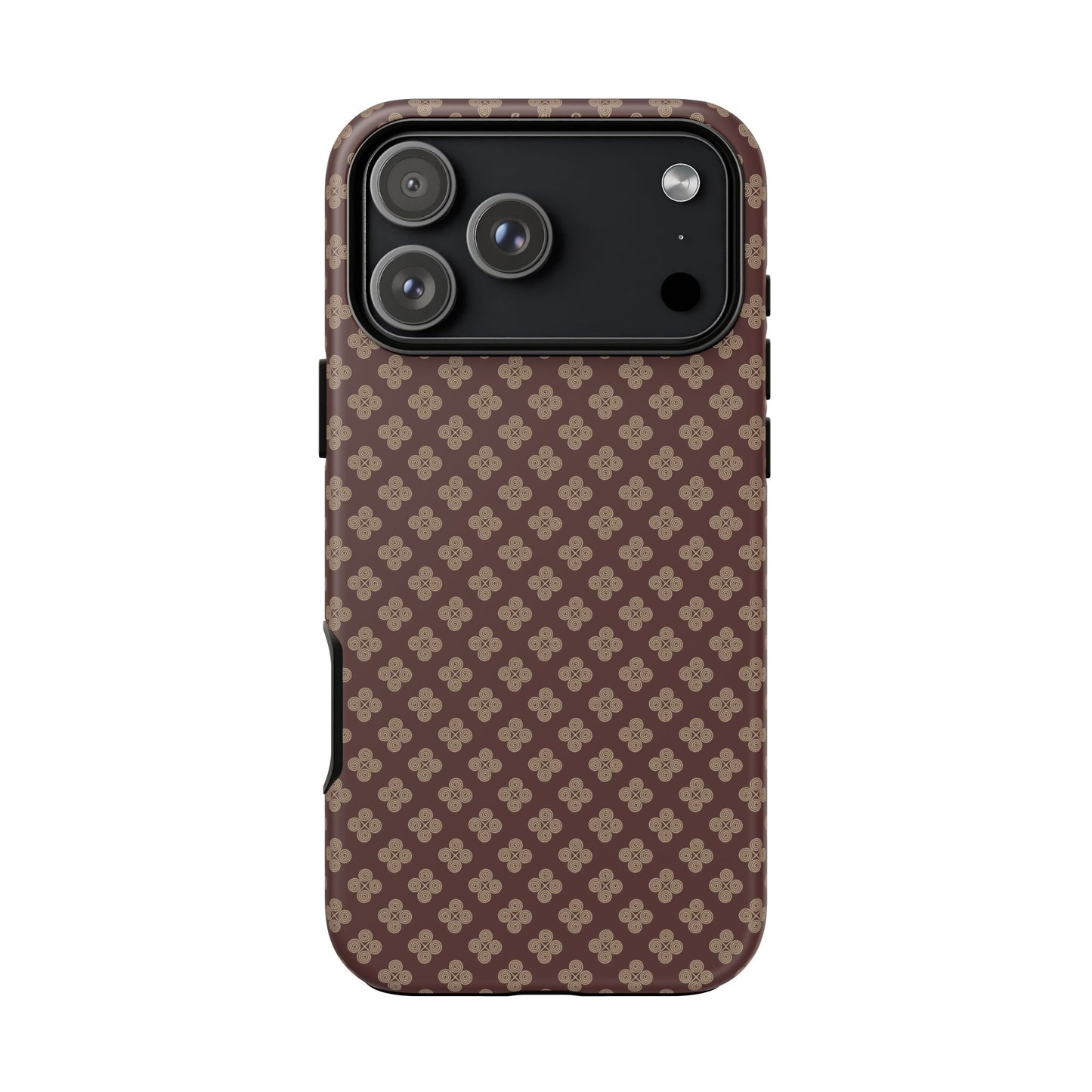 Earthy Brown & Beige Floral Tough Phone Case