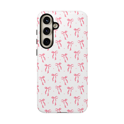 Cute Pink Ribbons Tough Phone Cases
