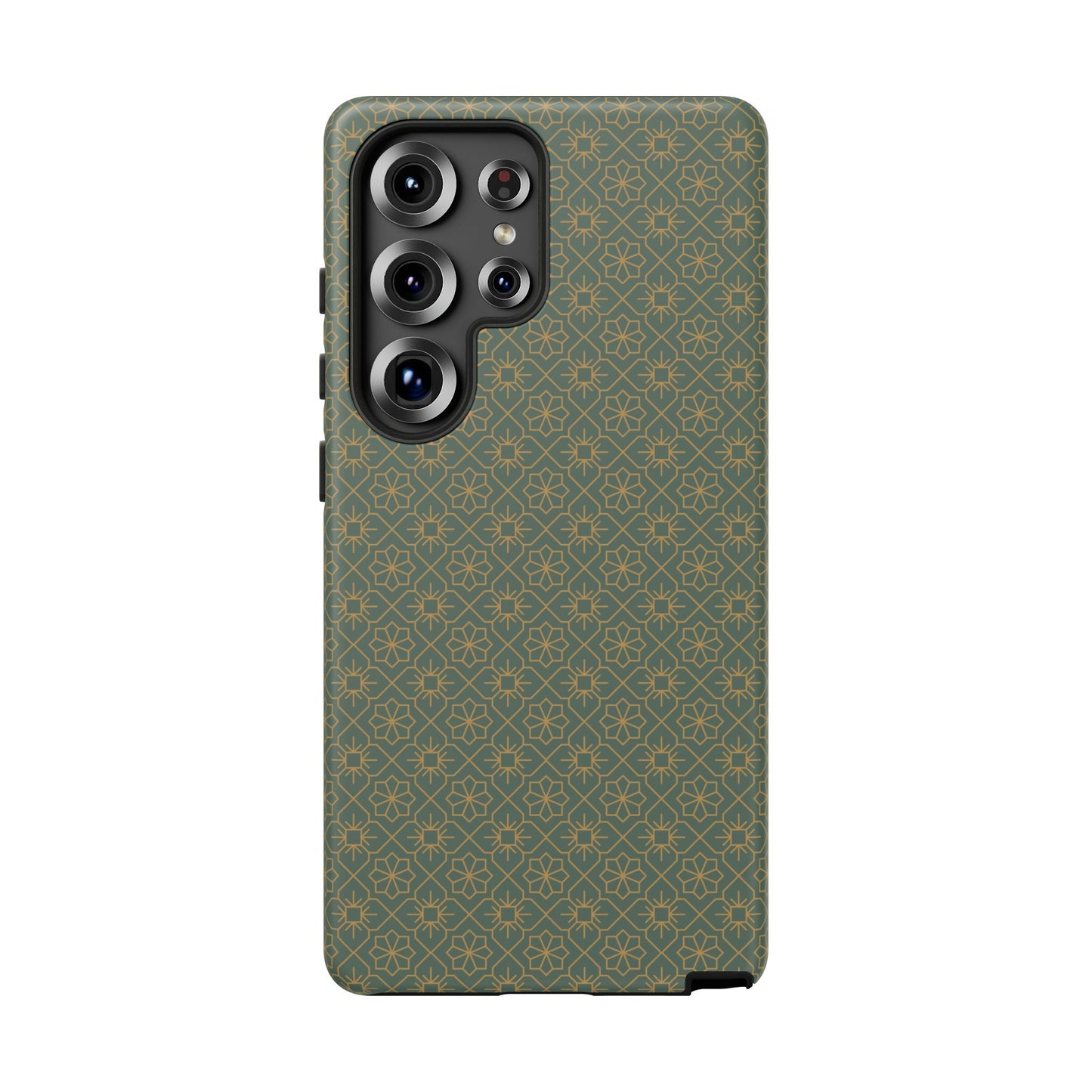 Opulent Dark Green & Gold Vintage Floral Tough Phone Case