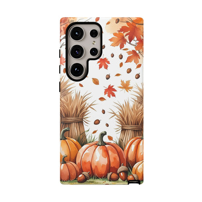 Fall Dry Straw & Pumpkin Tough Phone Case