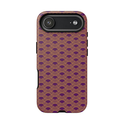 Luxurious Purple Japanese Vintage Seigaiha Wave Tough Phone Case