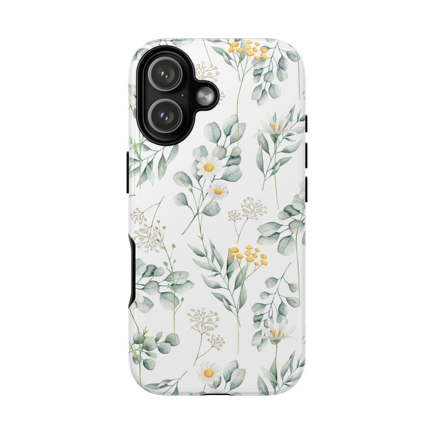Watercolor Eucalyptus Branches and Daisy Tough Phone Case