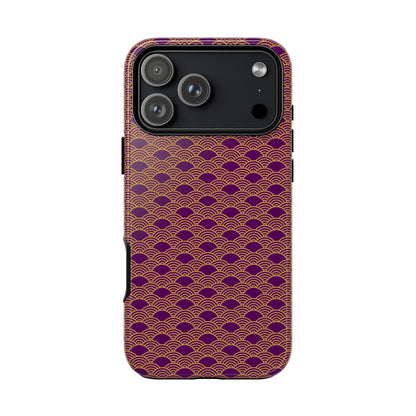 Luxurious Purple Japanese Vintage Seigaiha Wave Tough Phone Case