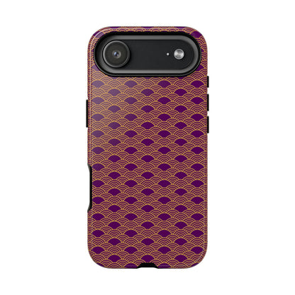 Luxurious Purple Japanese Vintage Seigaiha Wave Tough Phone Case