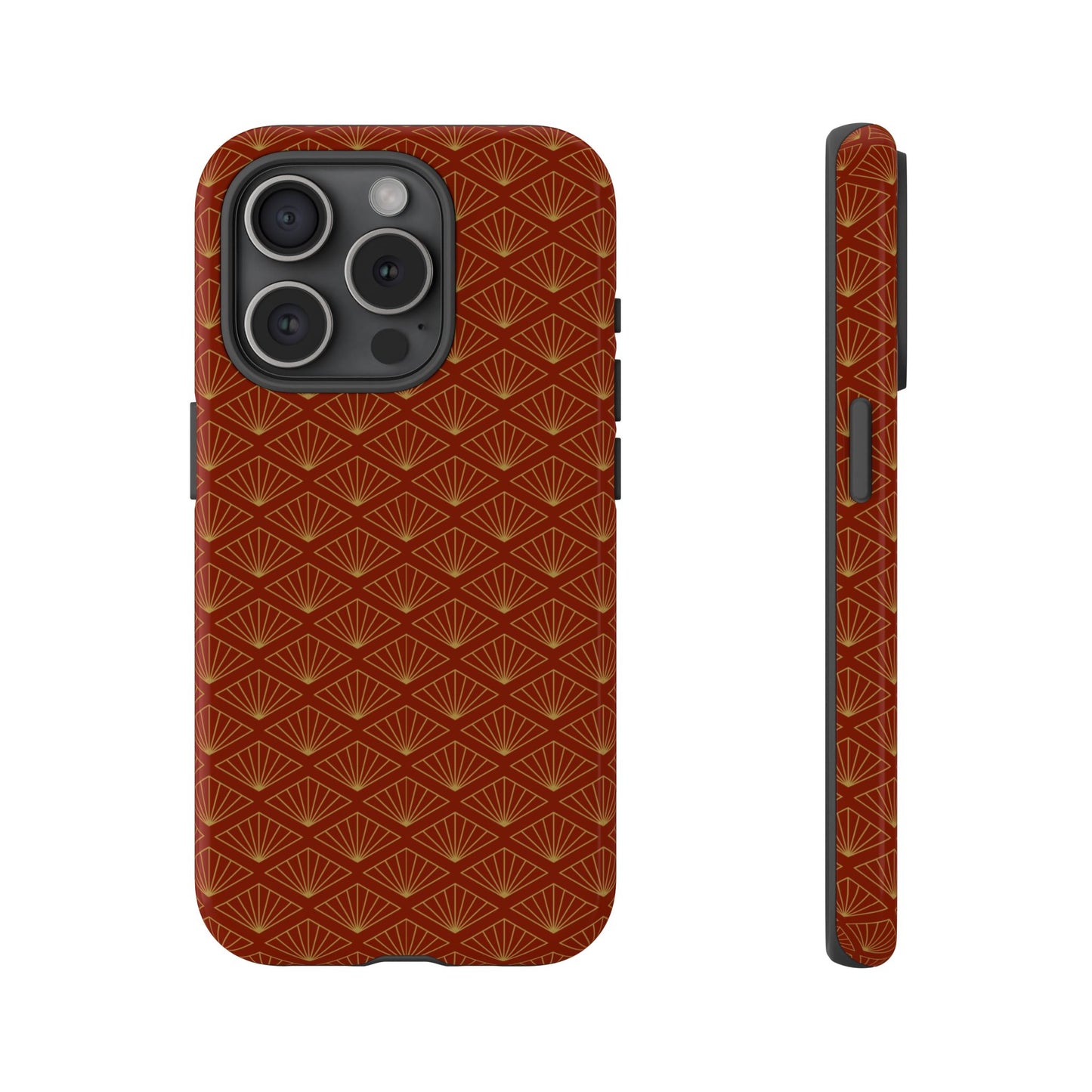 Vintage Brown & Gold Geometric Pattern Tough Phone Case