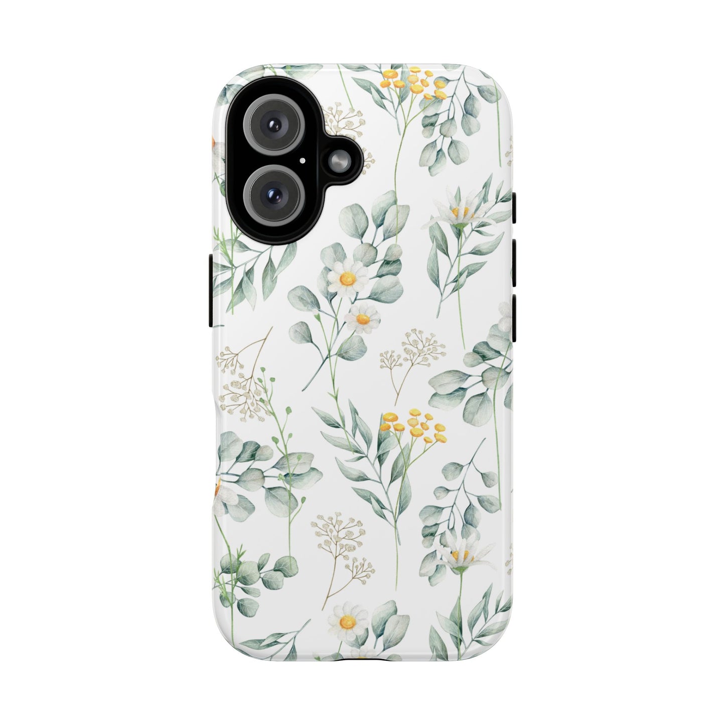 Watercolor Eucalyptus Branches and Daisy Tough Phone Case