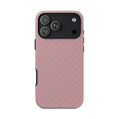 Minimalist Pink Geometric Diamond Tough Phone Case