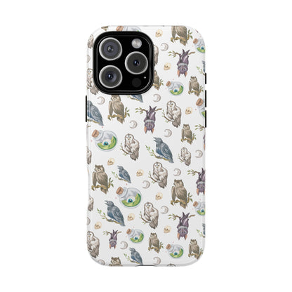 Whimsical Owl Crow Bat Eyeball Tough Phone Case