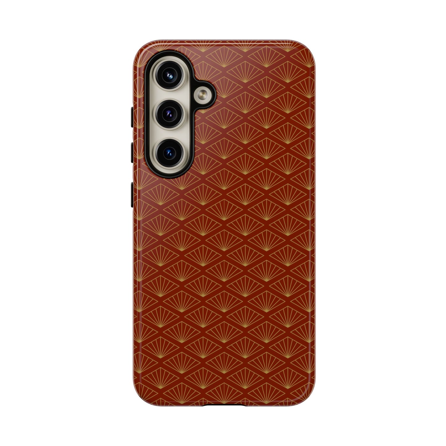 Vintage Brown & Gold Geometric Pattern Tough Phone Case