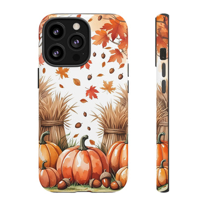 Fall Dry Straw & Pumpkin Tough Phone Case