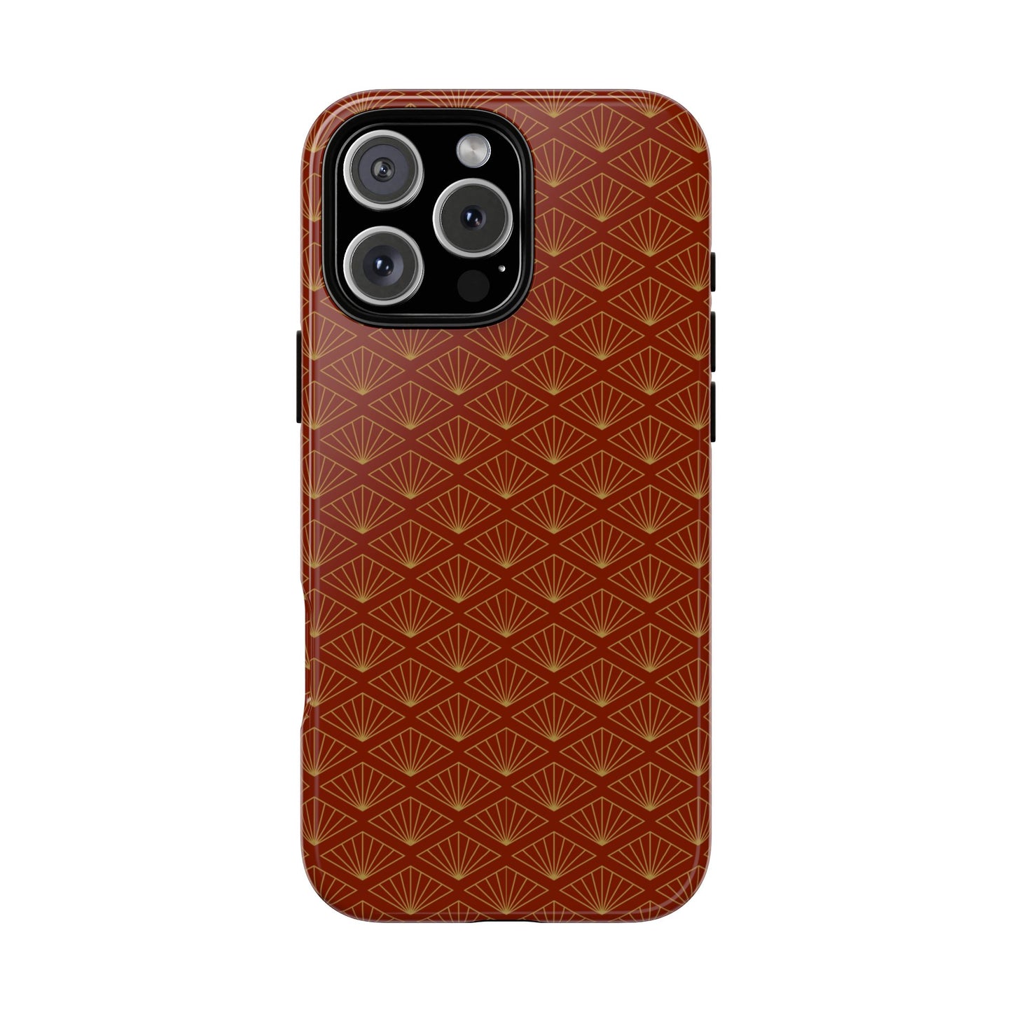 Vintage Brown & Gold Geometric Pattern Tough Phone Case