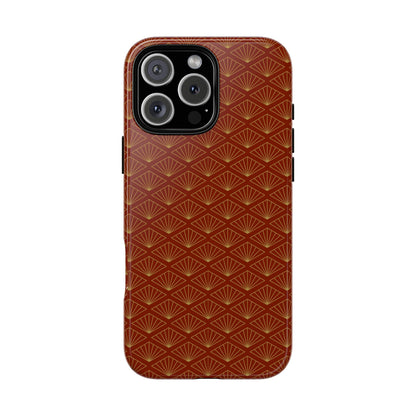 Vintage Brown & Gold Geometric Pattern Tough Phone Case