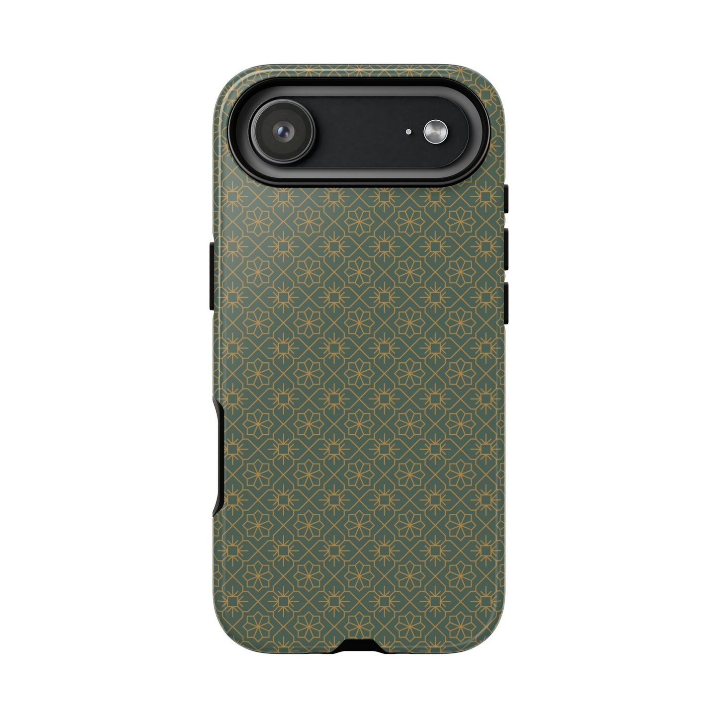 Opulent Dark Green & Gold Vintage Floral Tough Phone Case