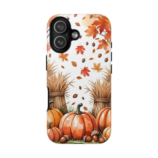 Fall Dry Straw & Pumpkin Tough Phone Case