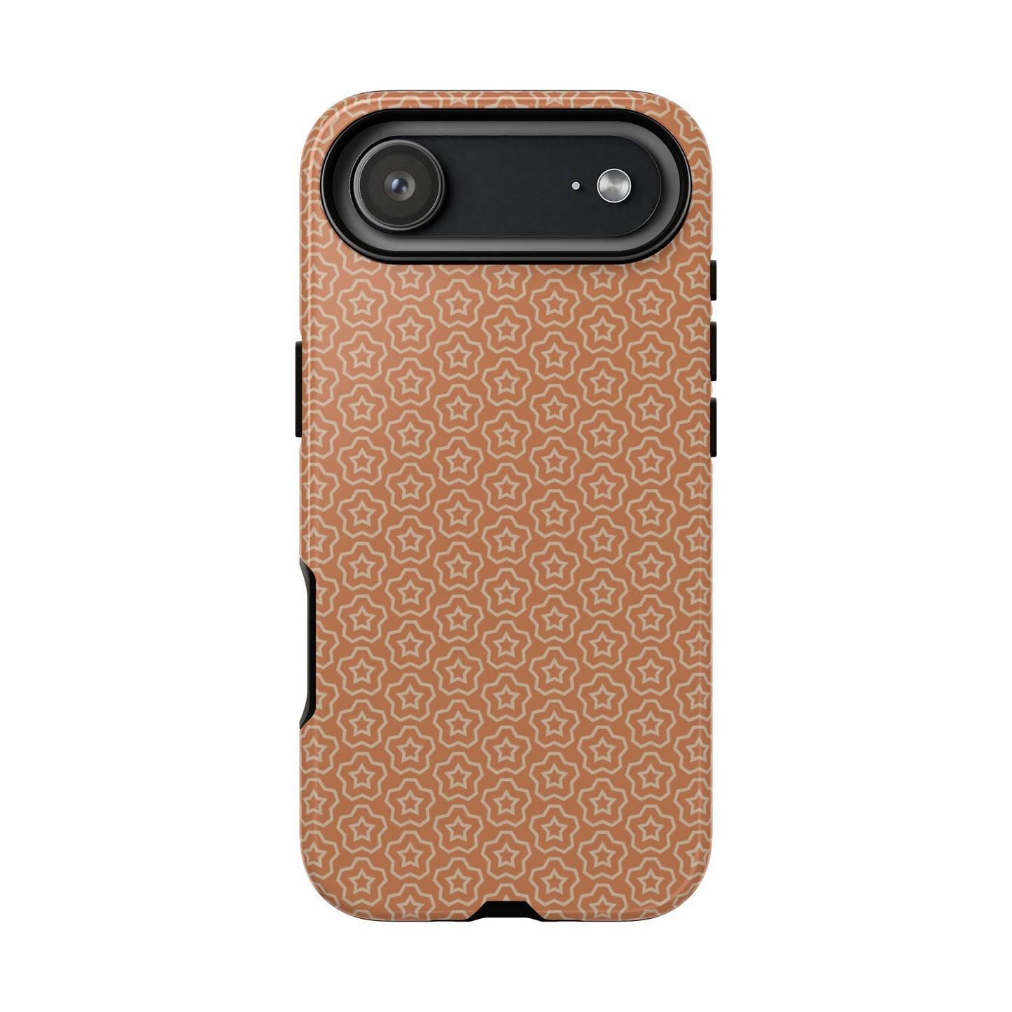 Brown With Light Orange Floral Pattern Tough Phone Case