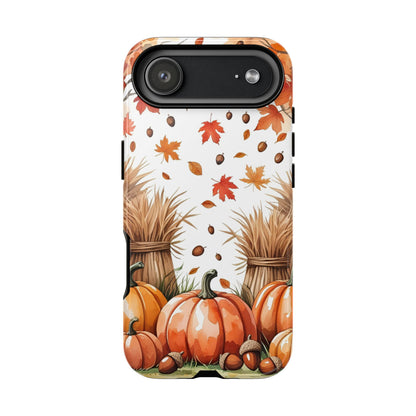 Fall Dry Straw & Pumpkin Tough Phone Case