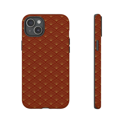 Vintage Brown & Gold Geometric Pattern Tough Phone Case