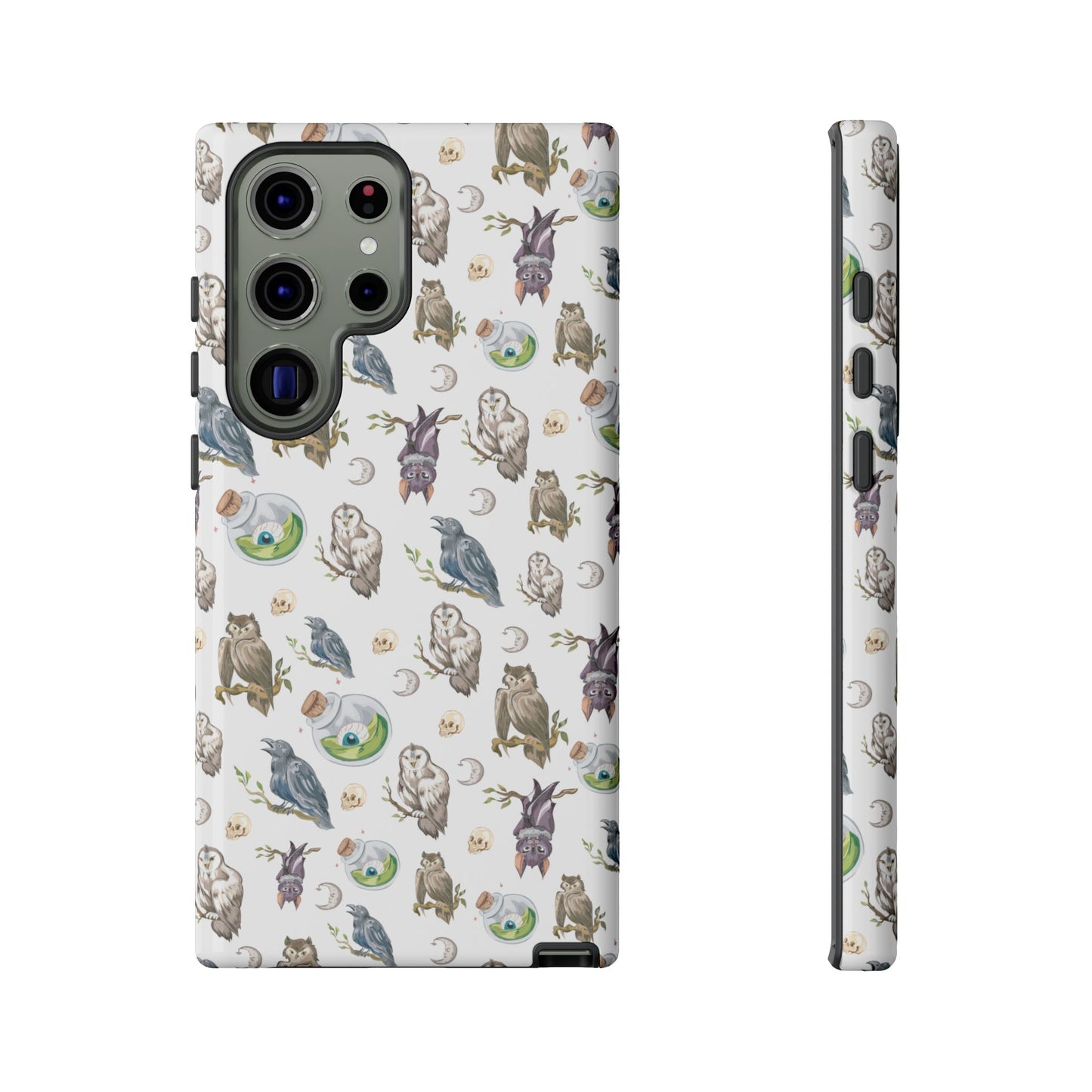 Whimsical Owl Crow Bat Eyeball Tough Phone Case