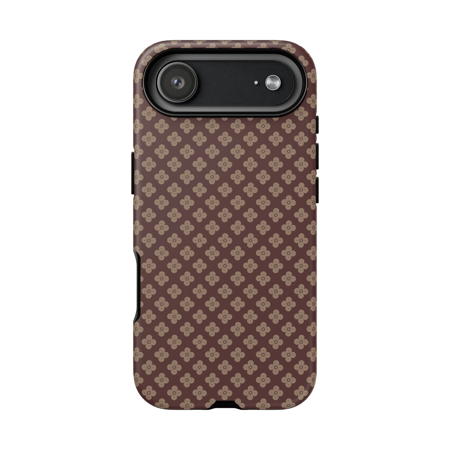 Earthy Brown & Beige Floral Tough Phone Case