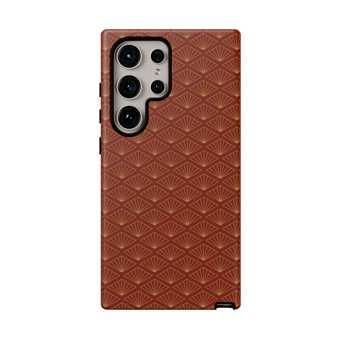 Vintage Brown & Gold Geometric Pattern Tough Phone Case