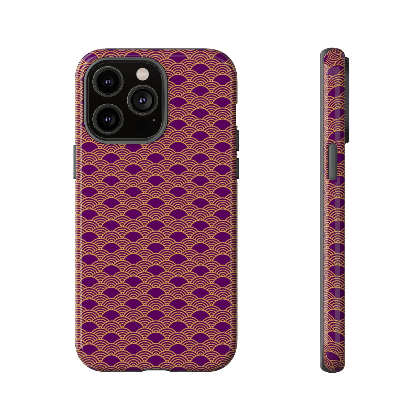 Luxurious Purple Japanese Vintage Seigaiha Wave Tough Phone Case