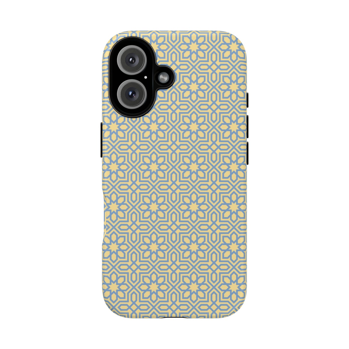Pastel Yellow & Blue Floral Geometric Tough Phone Case