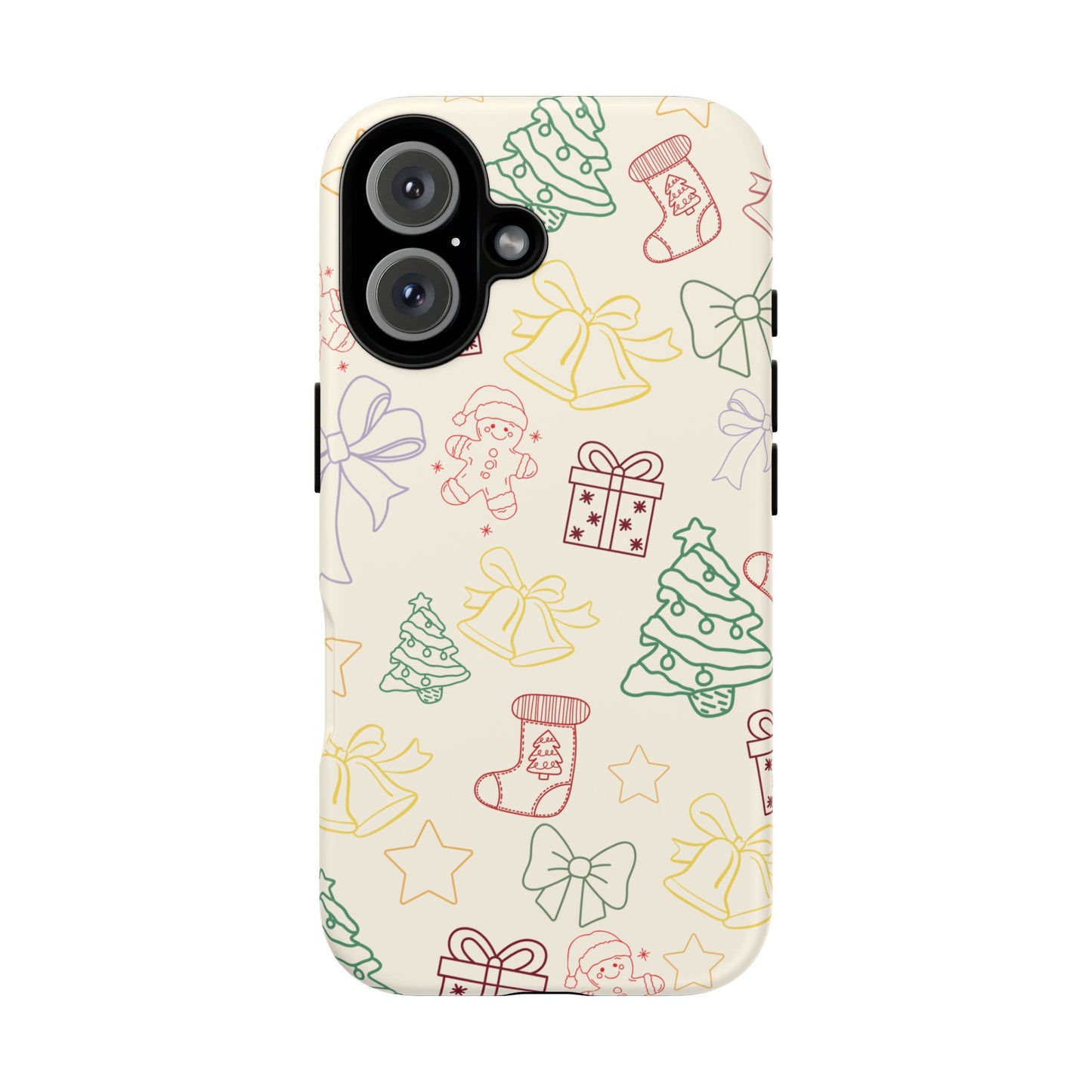 Minimal Christmas Holiday Outline Tough Phone Case