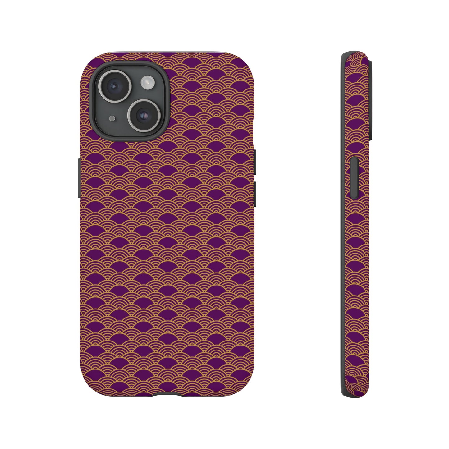 Luxurious Purple Japanese Vintage Seigaiha Wave Tough Phone Case