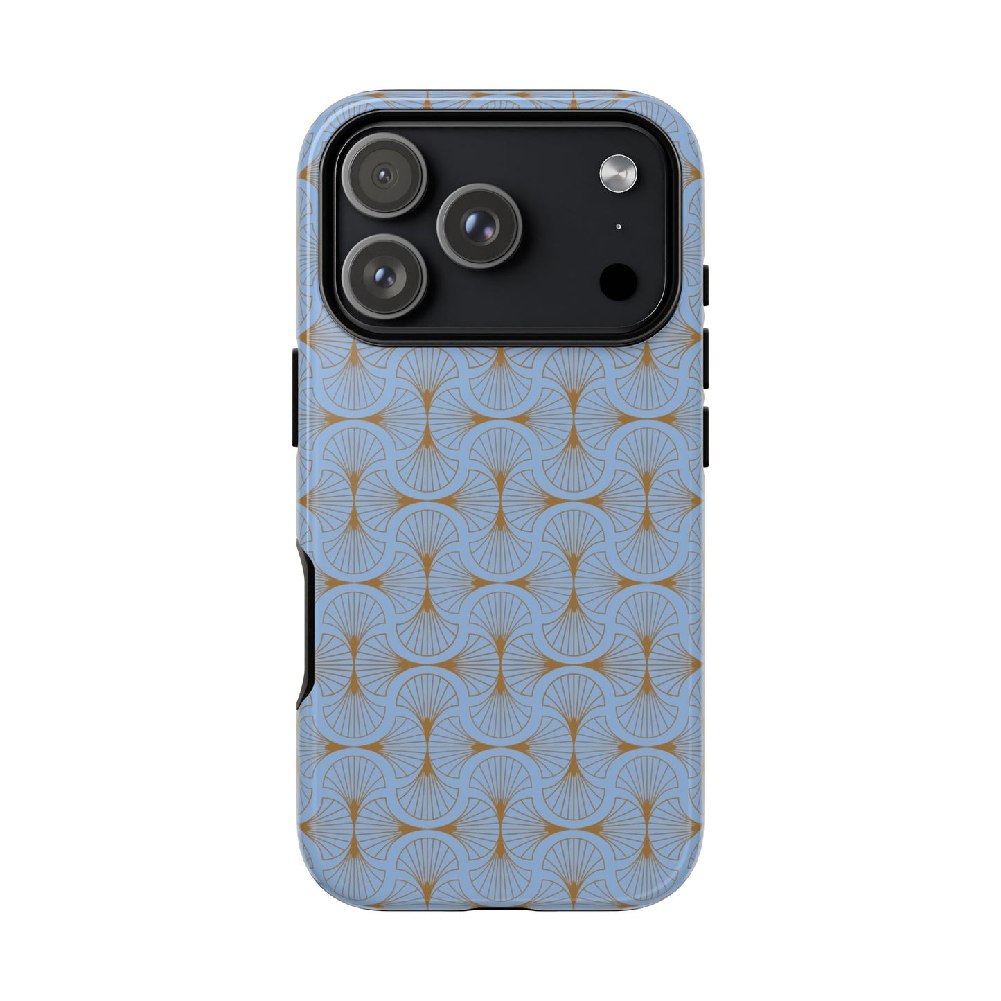 Tranquil Blue & Gold Fan Pattern Tough Phone Case
