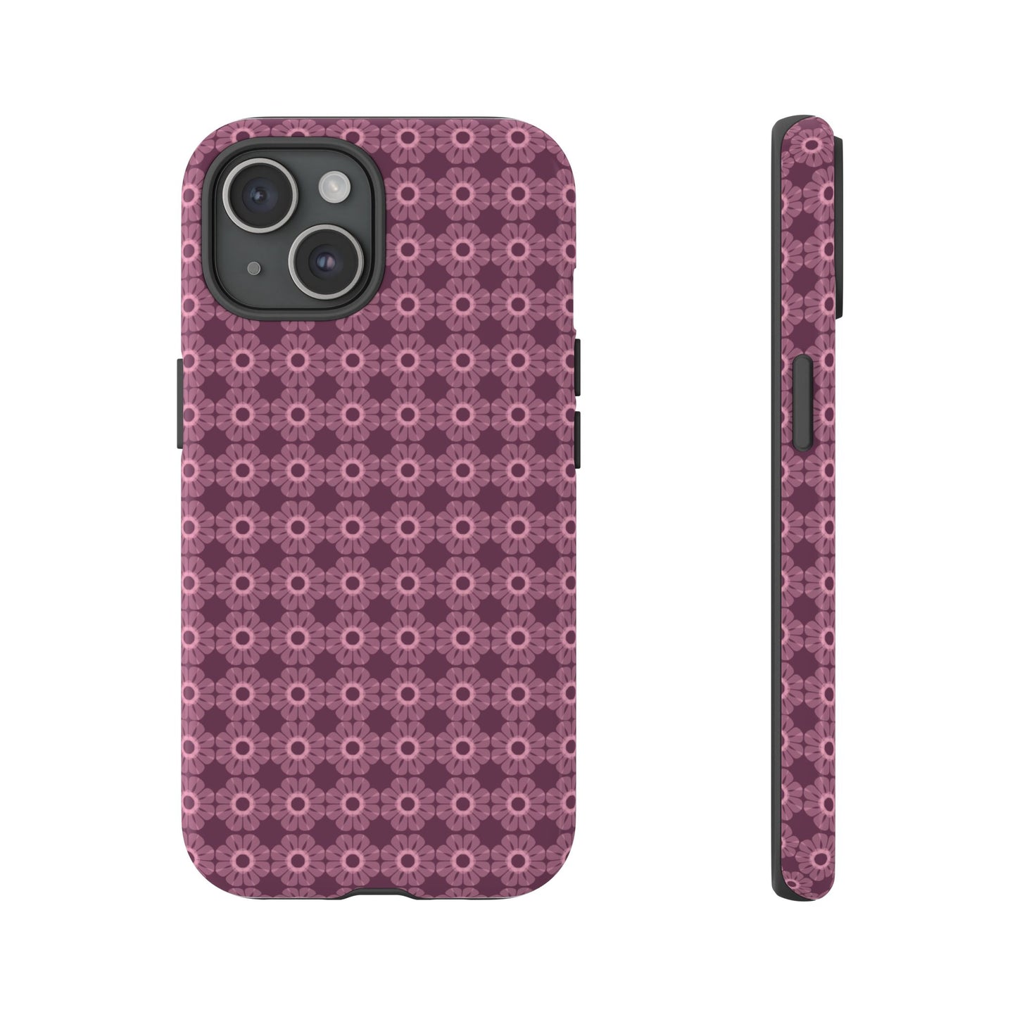 Romantic Dark Pink Floral Tough Phone Case