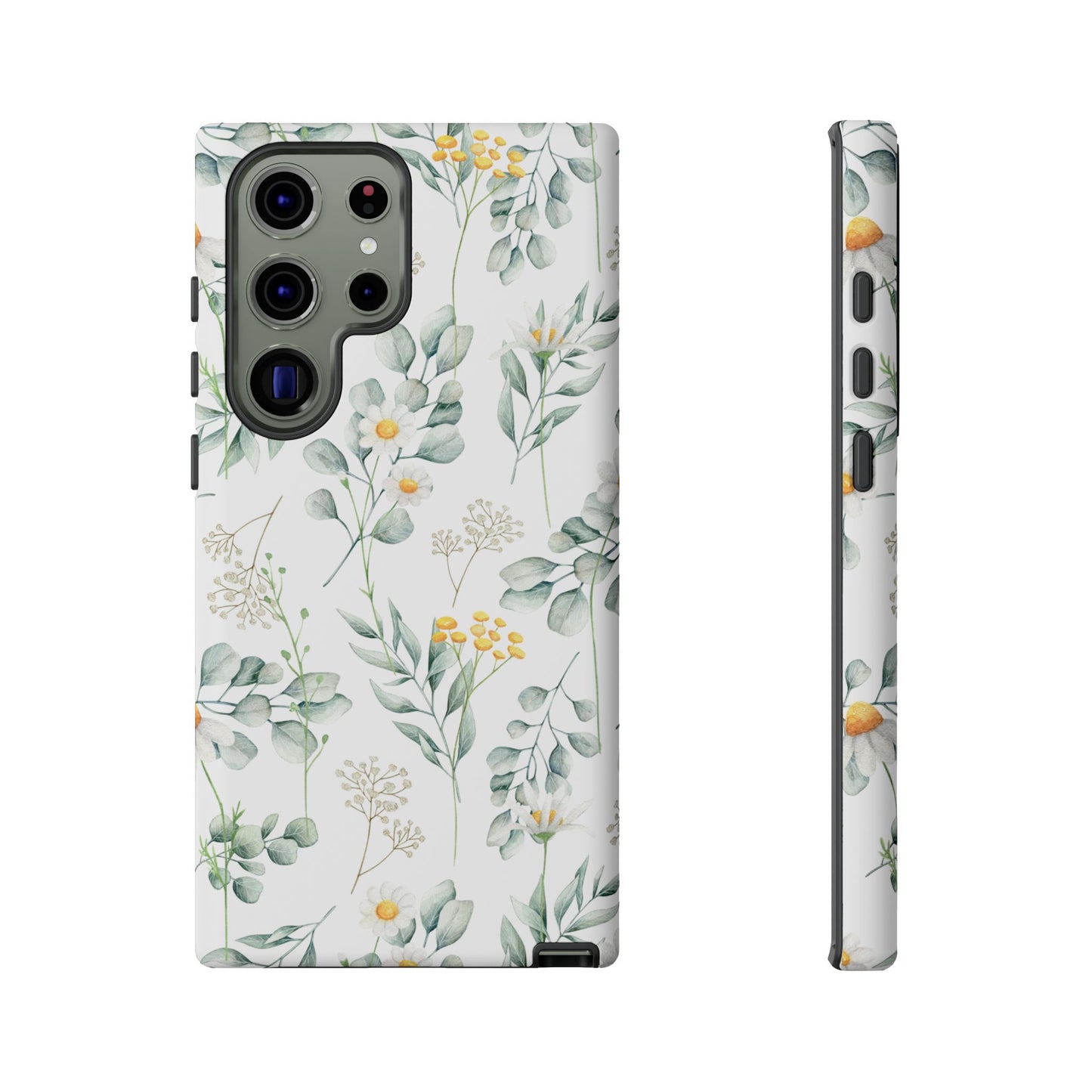 Watercolor Eucalyptus Branches and Daisy Tough Phone Case