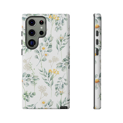 Watercolor Eucalyptus Branches and Daisy Tough Phone Case