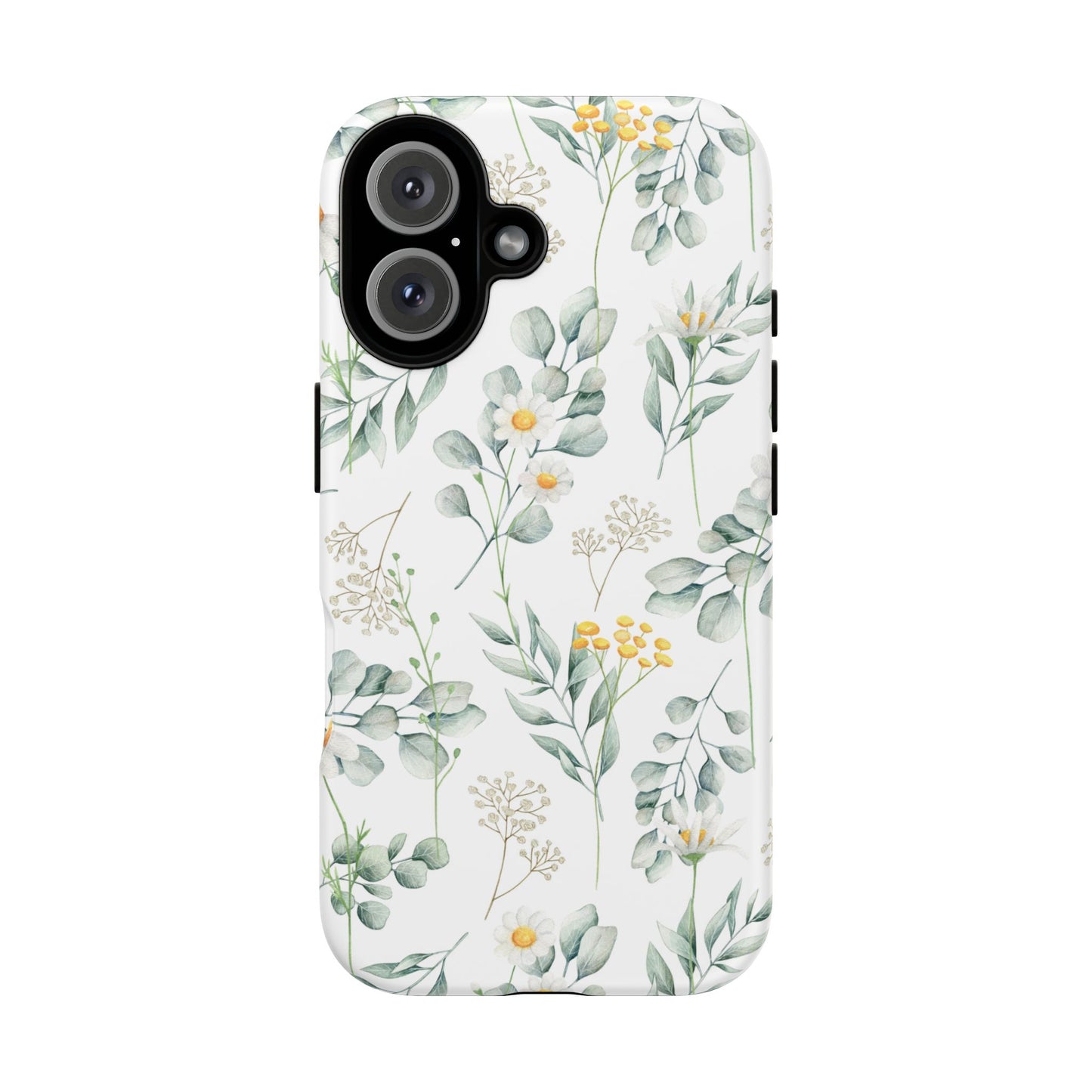 Watercolor Eucalyptus Branches and Daisy Tough Phone Case