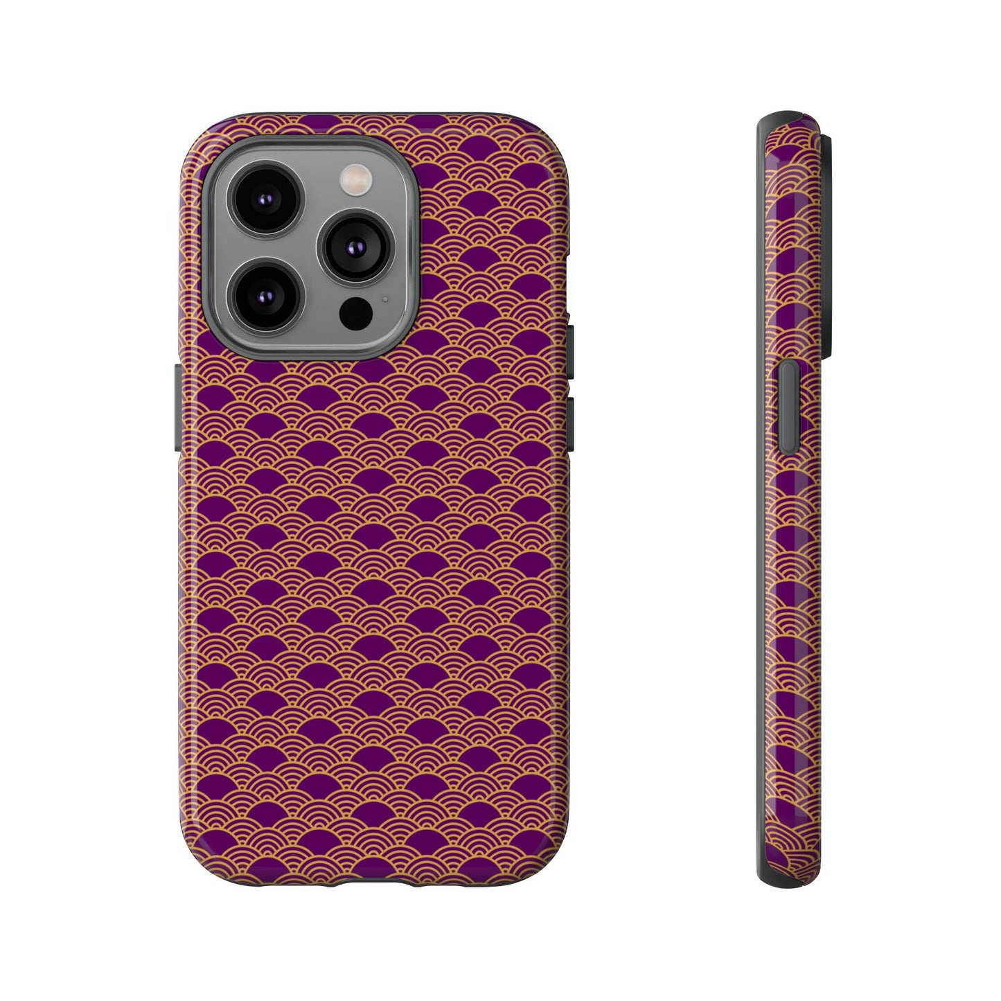 Luxurious Purple Japanese Vintage Seigaiha Wave Tough Phone Case