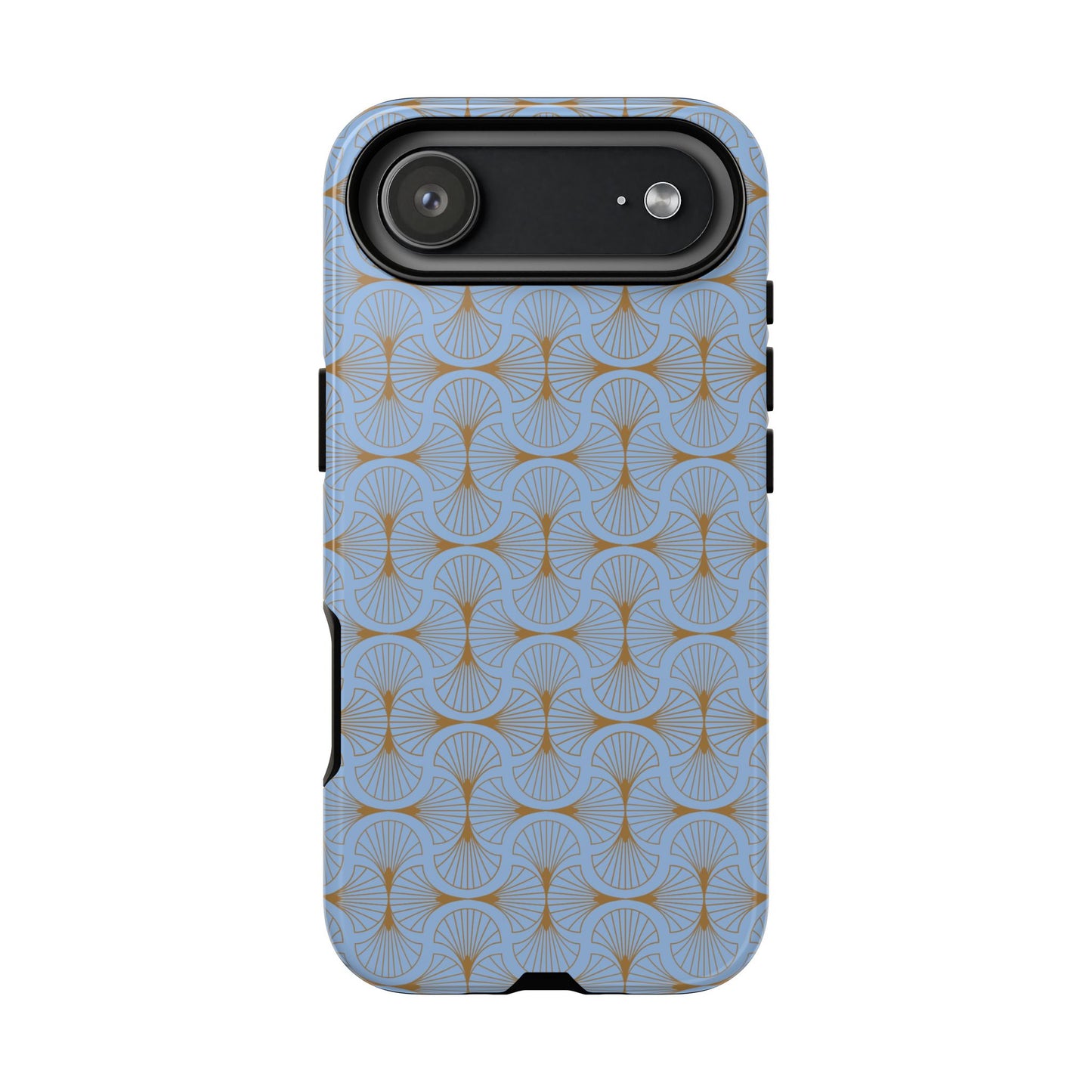 Tranquil Blue & Gold Fan Pattern Tough Phone Case