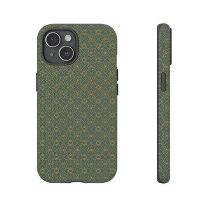 Opulent Dark Green & Gold Vintage Floral Tough Phone Case