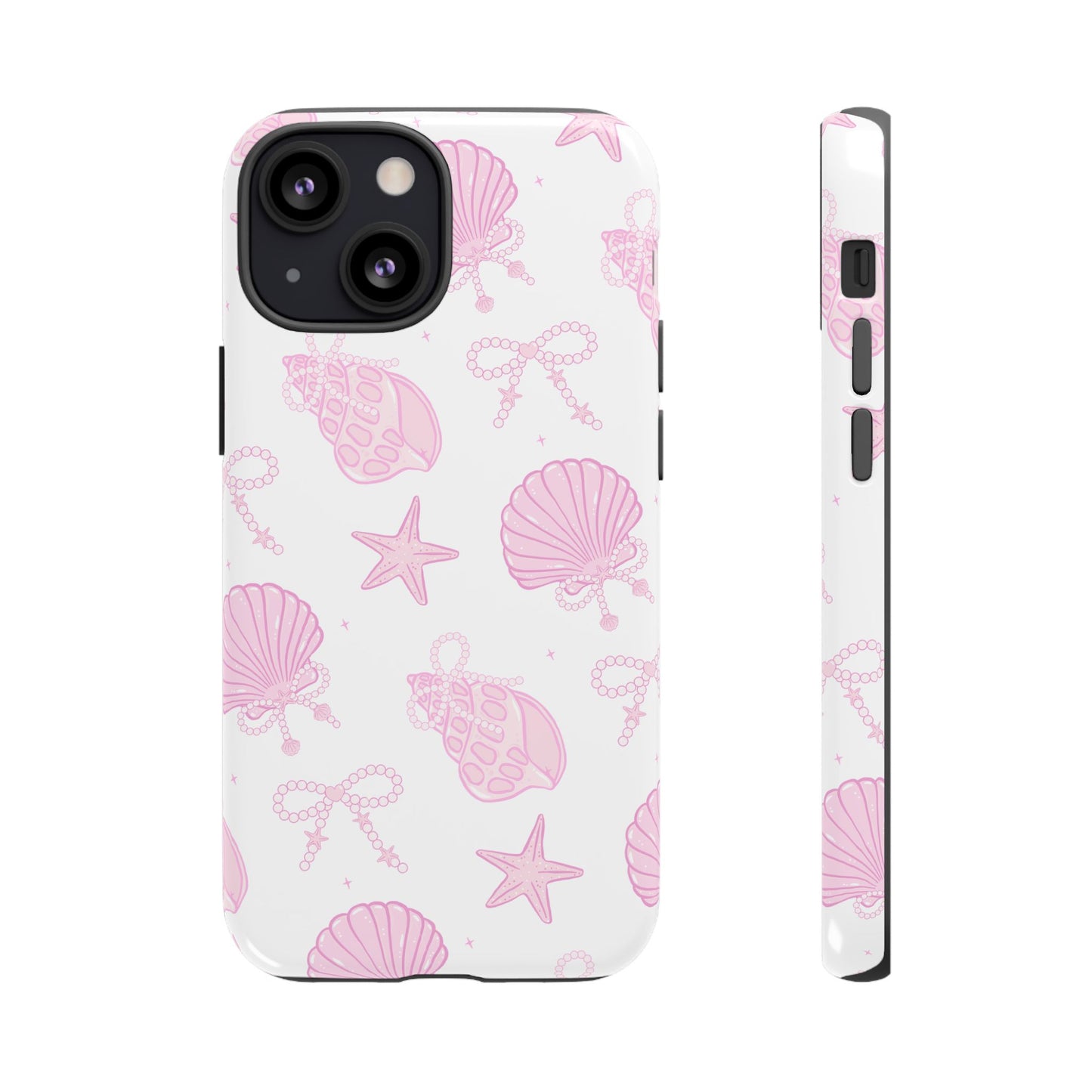 Pink Shell Bow Phone Case, Cute Ocean Inspired Case, Beach Lover Aesthetic Phone Cover, Summer Accessories