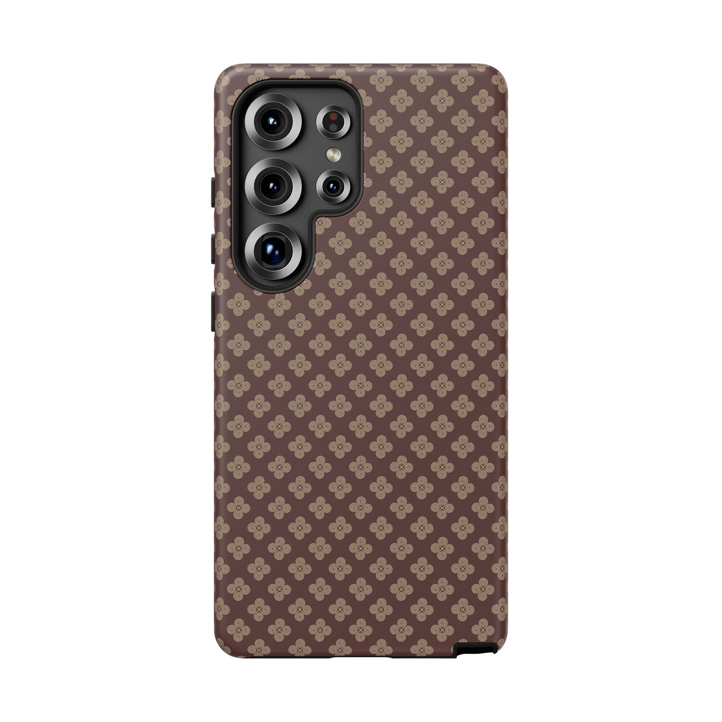 Earthy Brown & Beige Floral Tough Phone Case