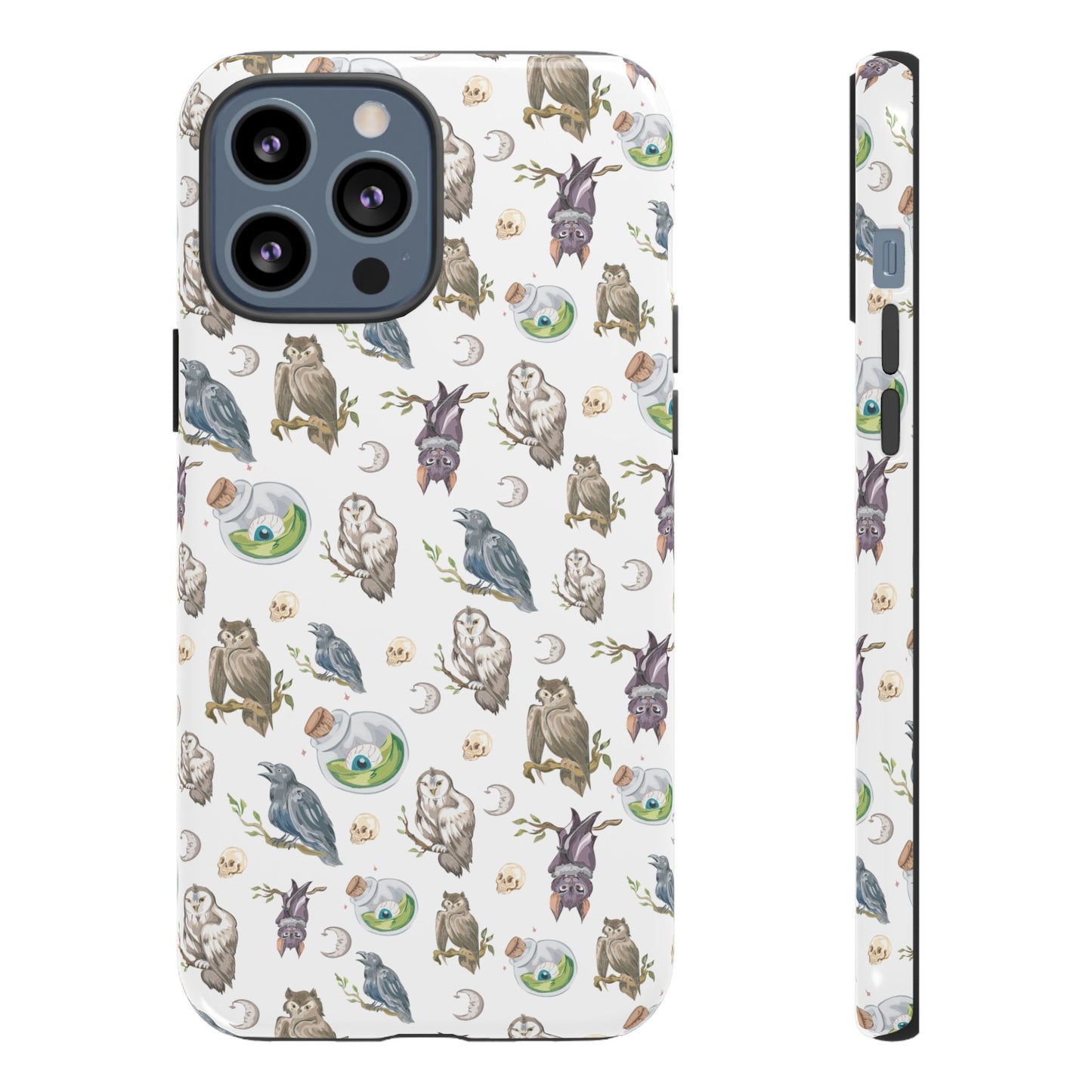 Whimsical Owl Crow Bat Eyeball Tough Phone Case