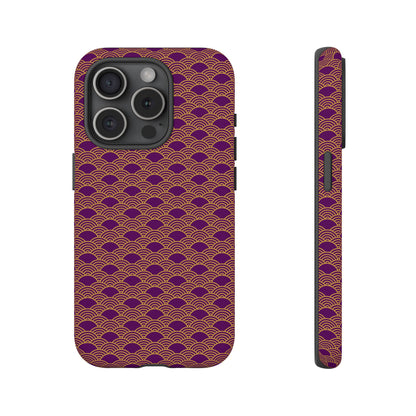 Luxurious Purple Japanese Vintage Seigaiha Wave Tough Phone Case