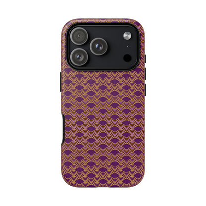 Luxurious Purple Japanese Vintage Seigaiha Wave Tough Phone Case