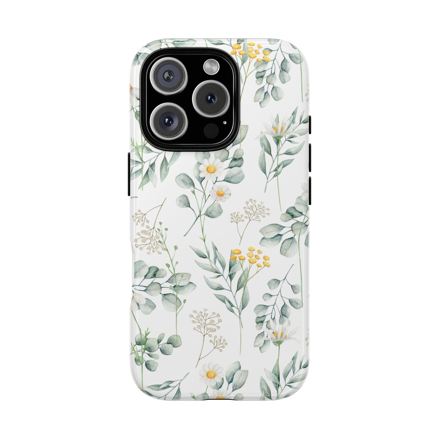Watercolor Eucalyptus Branches and Daisy Tough Phone Case