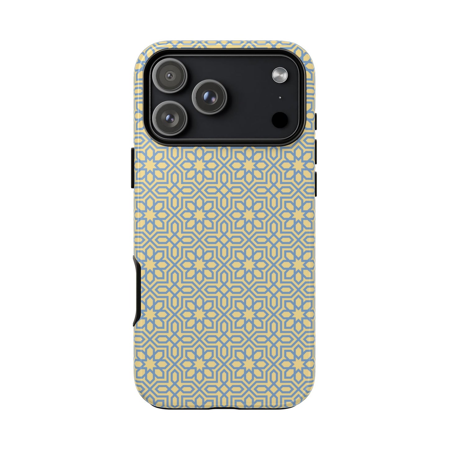 Pastel Yellow & Blue Floral Geometric Tough Phone Case