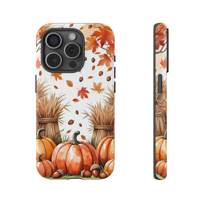 Fall Dry Straw & Pumpkin Tough Phone Case