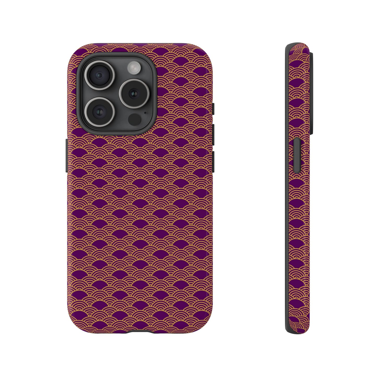 Luxurious Purple Japanese Vintage Seigaiha Wave Tough Phone Case