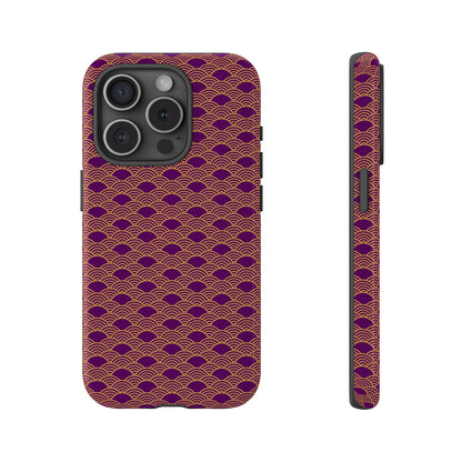 Luxurious Purple Japanese Vintage Seigaiha Wave Tough Phone Case