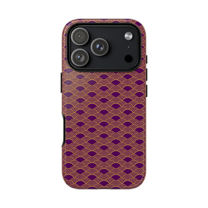 Luxurious Purple Japanese Vintage Seigaiha Wave Tough Phone Case
