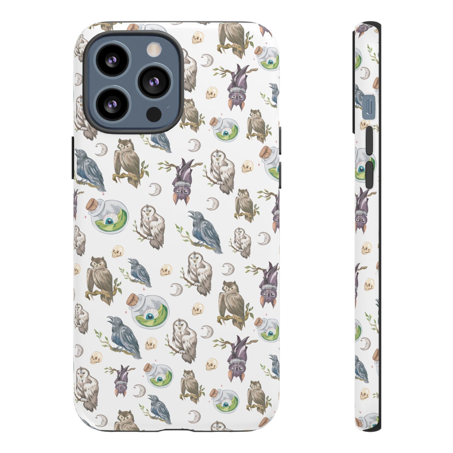Whimsical Owl Crow Bat Eyeball Tough Phone Case