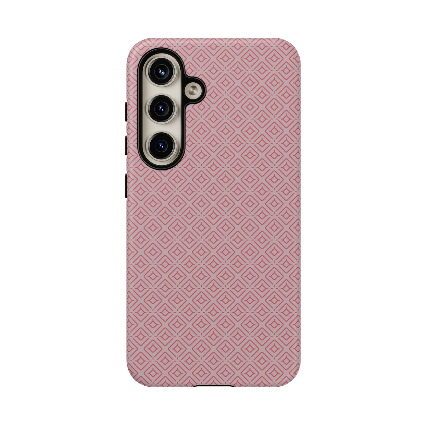 Minimalist Pink Geometric Diamond Tough Phone Case